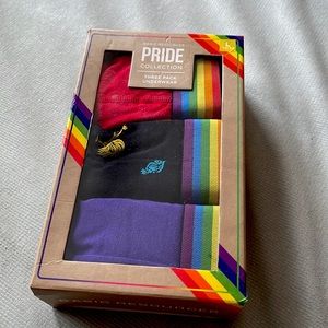 Limited edition PRIDE Basic Resources three pack men’s large trunks.